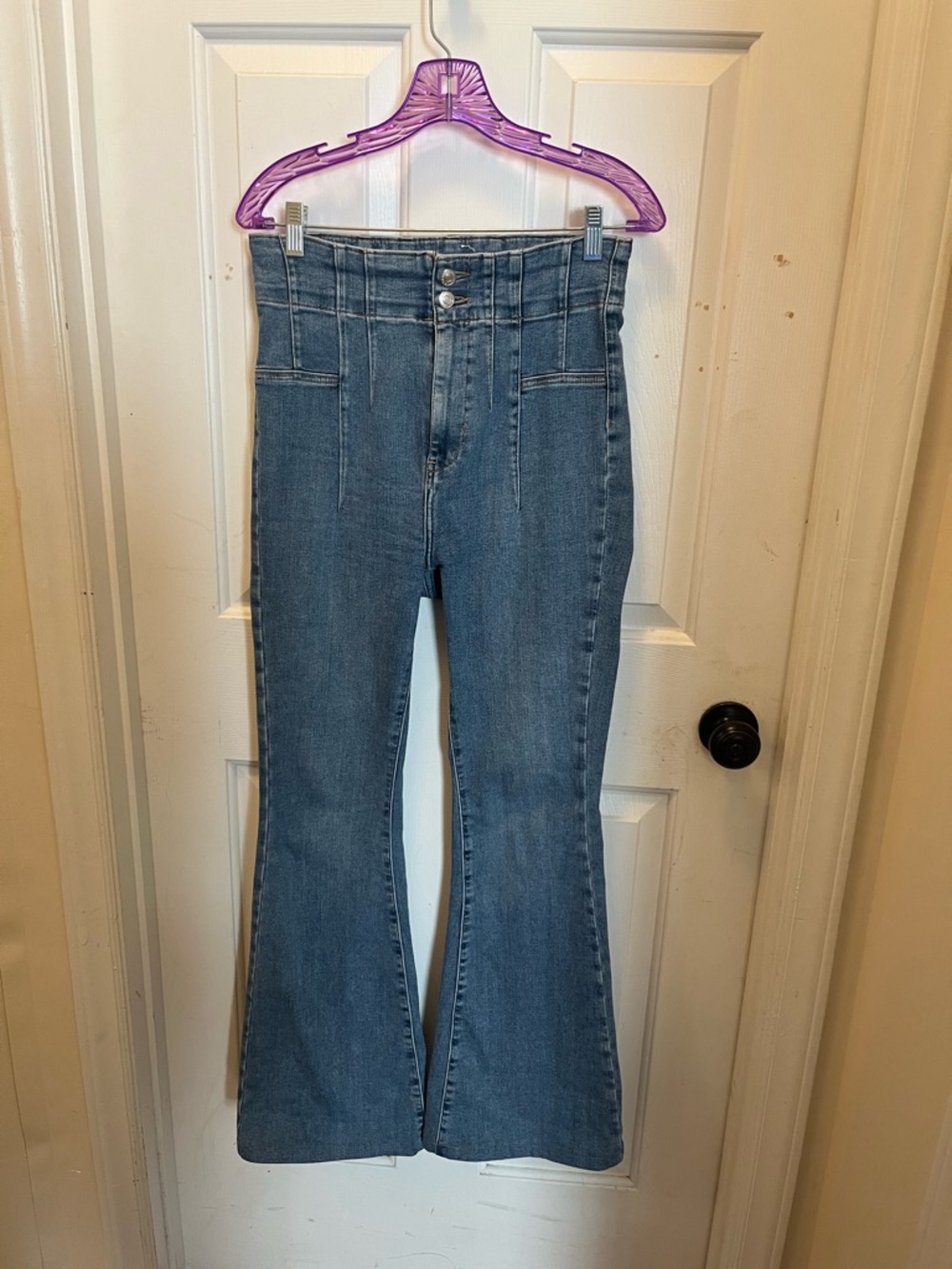 EUC We The Free High Rise Flare Leg Jeans (Hemmed) - Sz 29